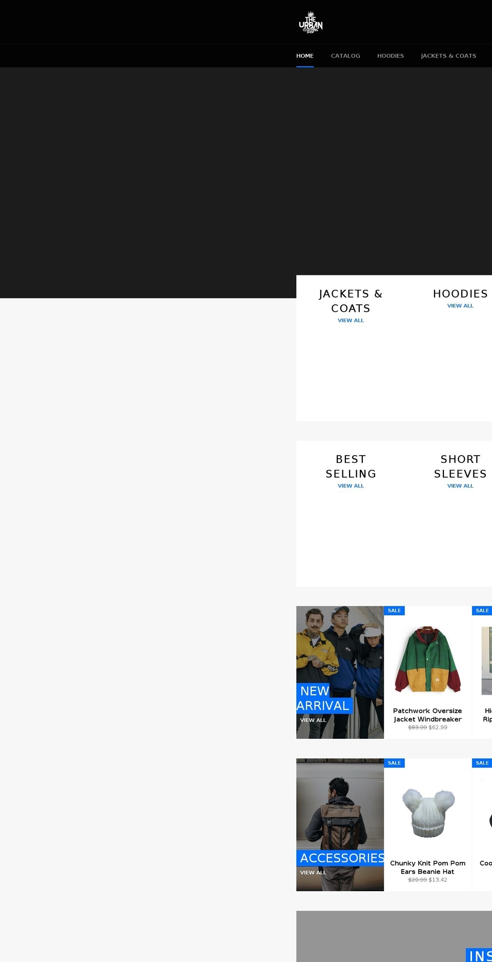 urbanclothingshop.com — Shopify storefront screenshot