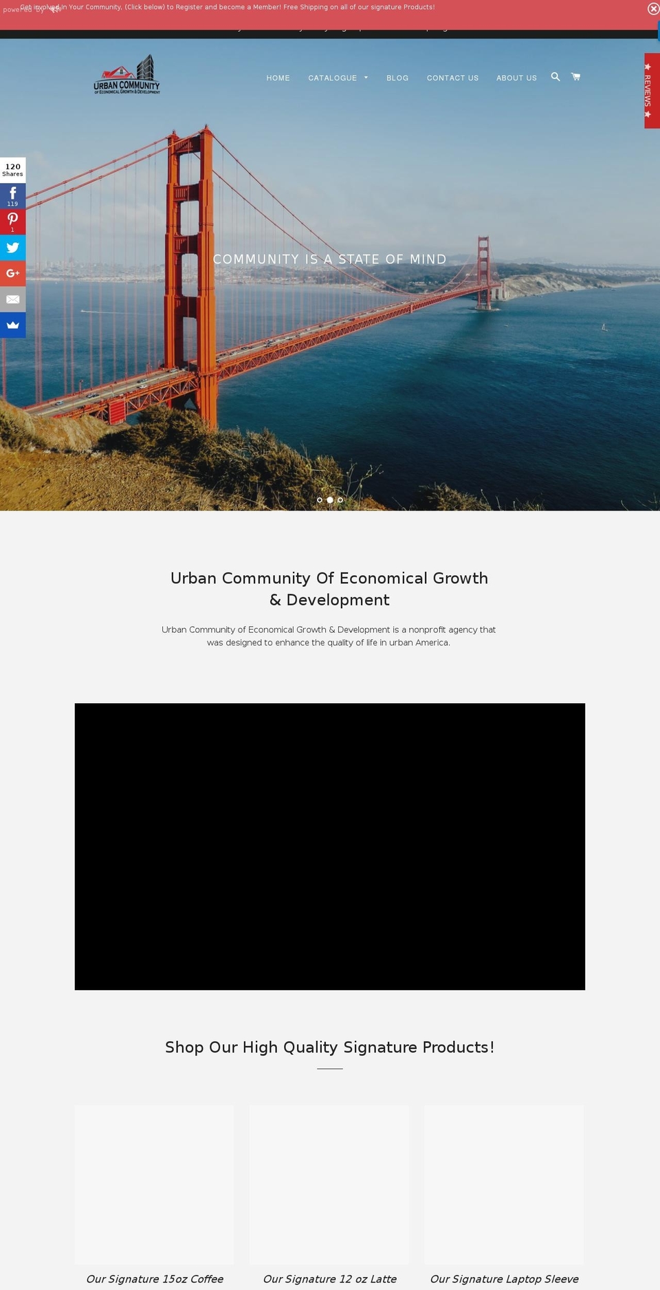 urbancommunity.org shopify website screenshot