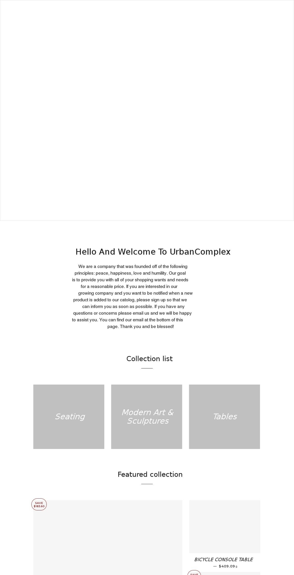 urbancomplex.org shopify website screenshot