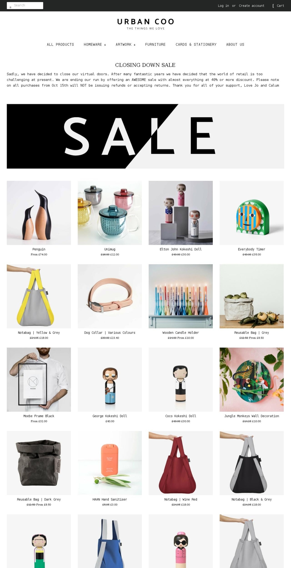 urbancoo.co.uk shopify website screenshot