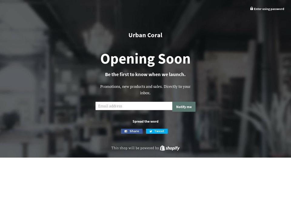 urbancoral.biz shopify website screenshot