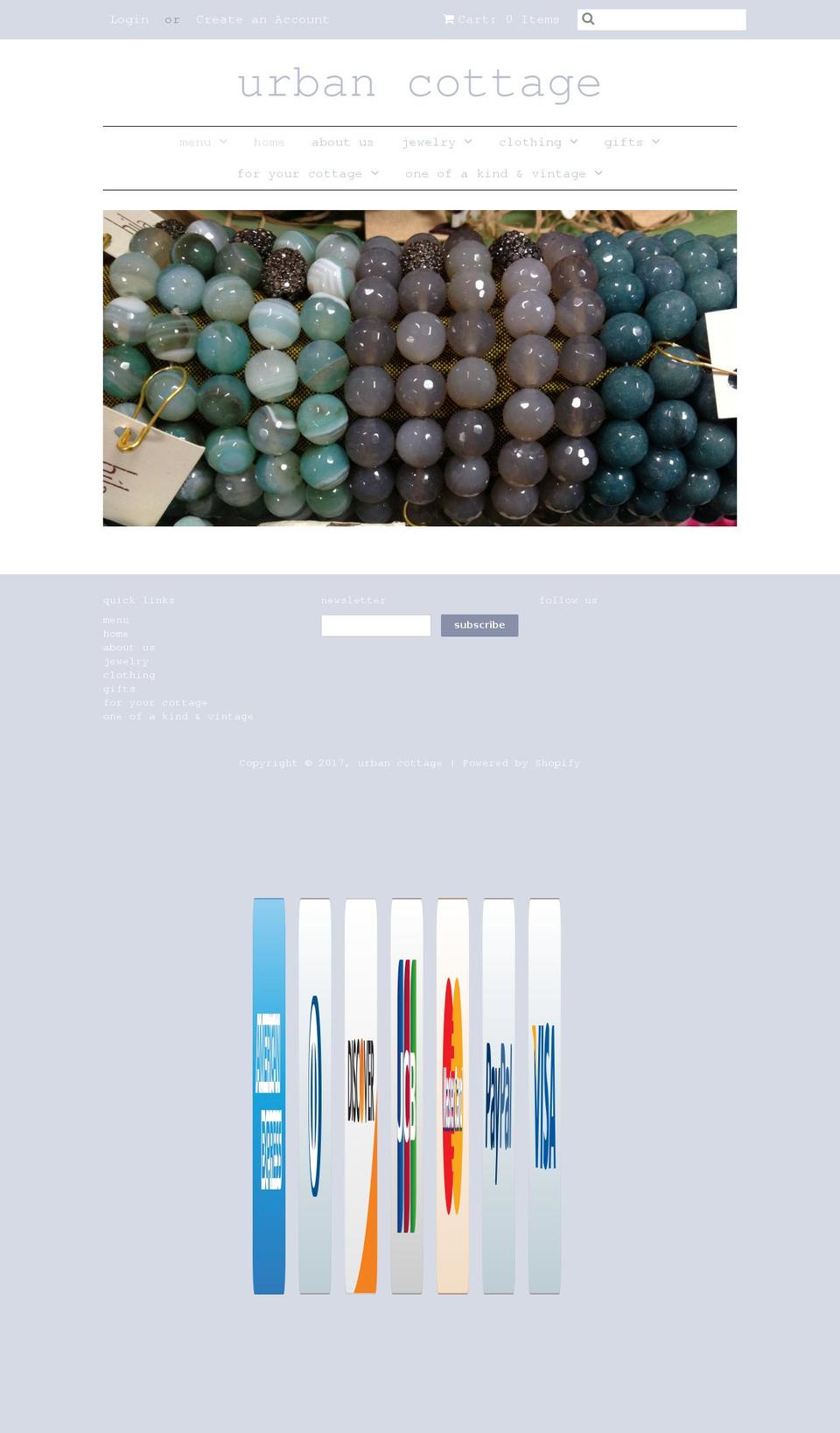 urbancottagegoods.com shopify website screenshot