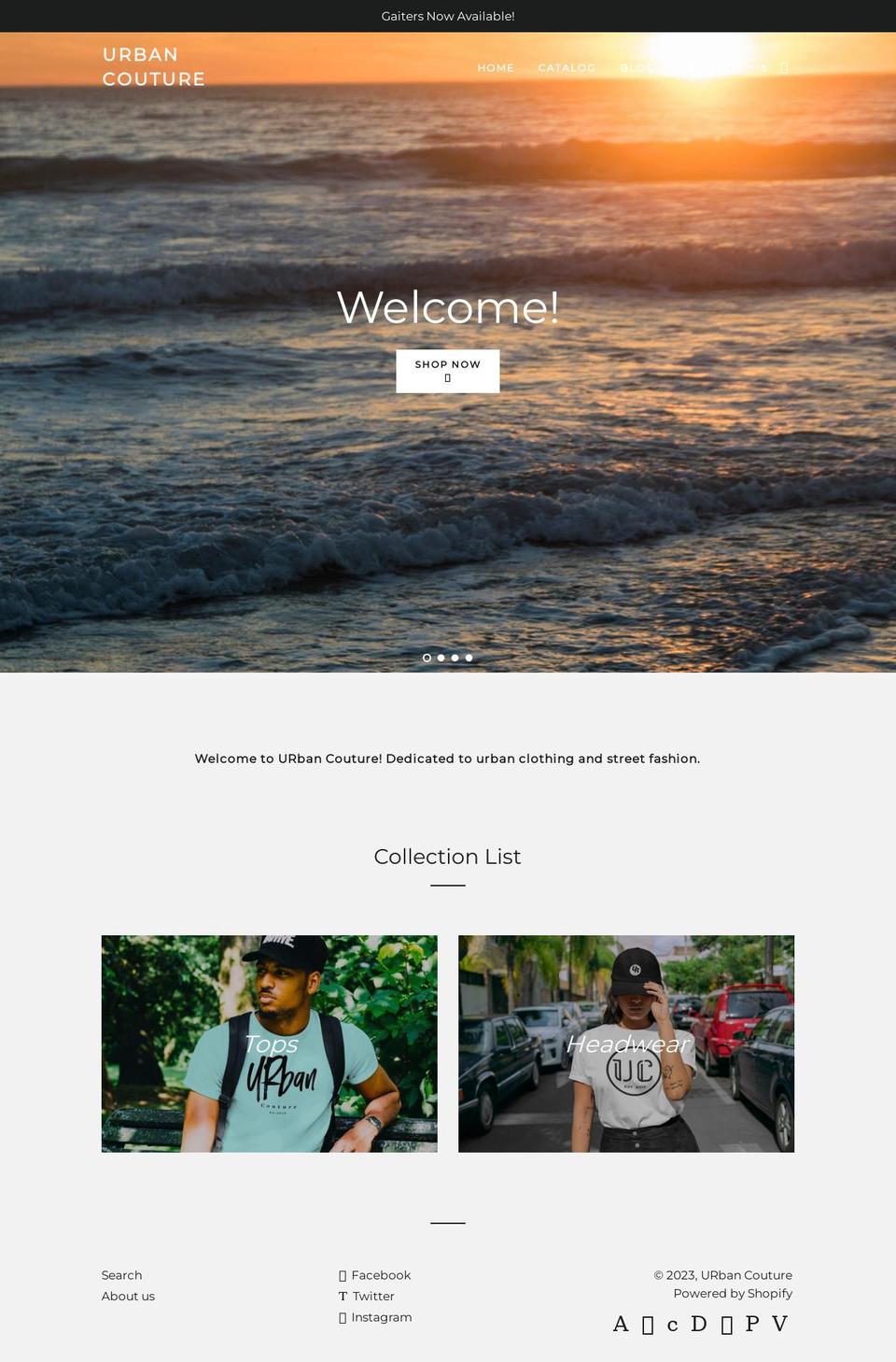 urbancoutureclothing.com shopify website screenshot