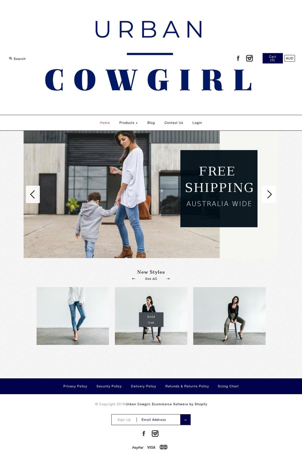 urbancowgirl.com.au shopify website screenshot