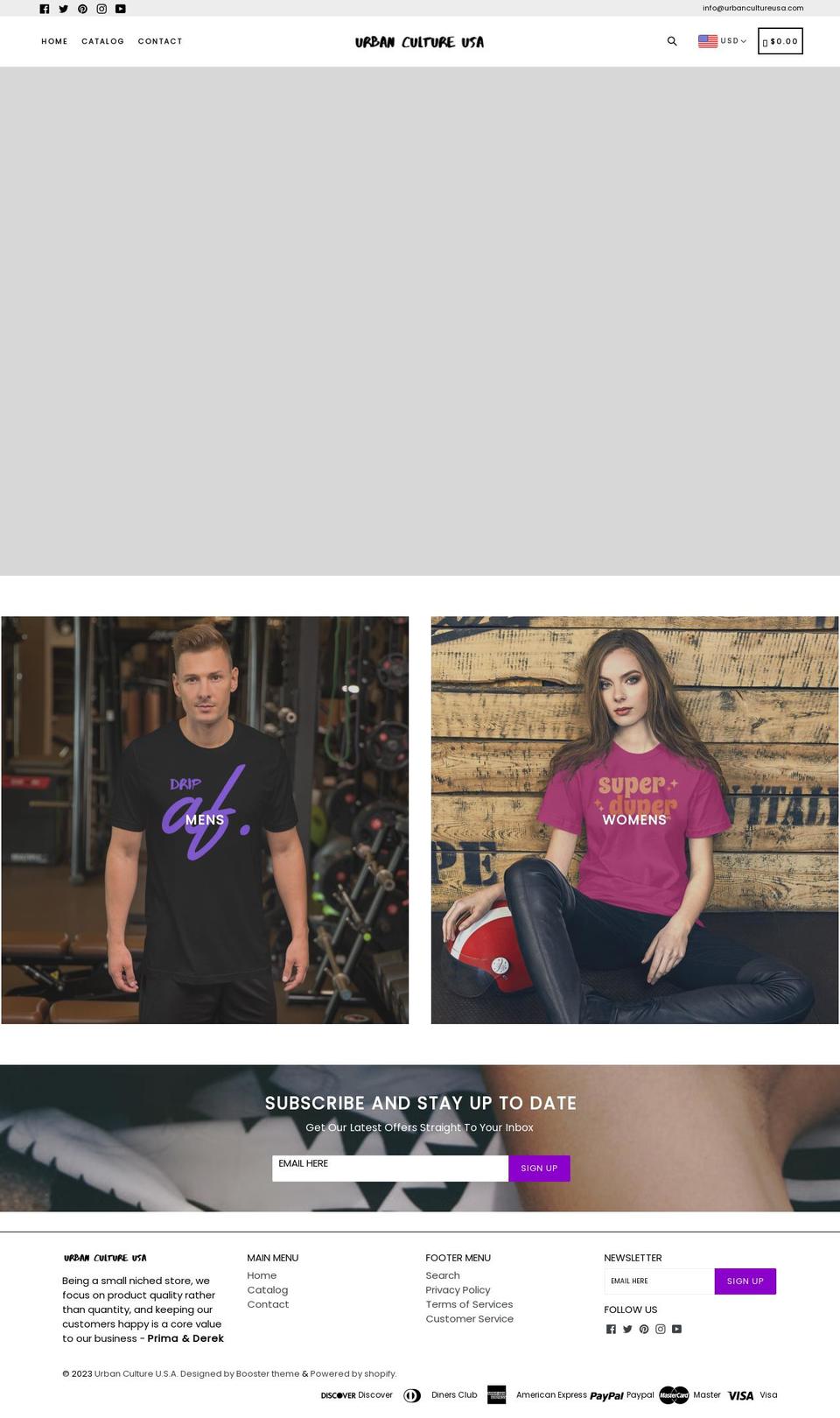 urbancultureusa.com shopify website screenshot