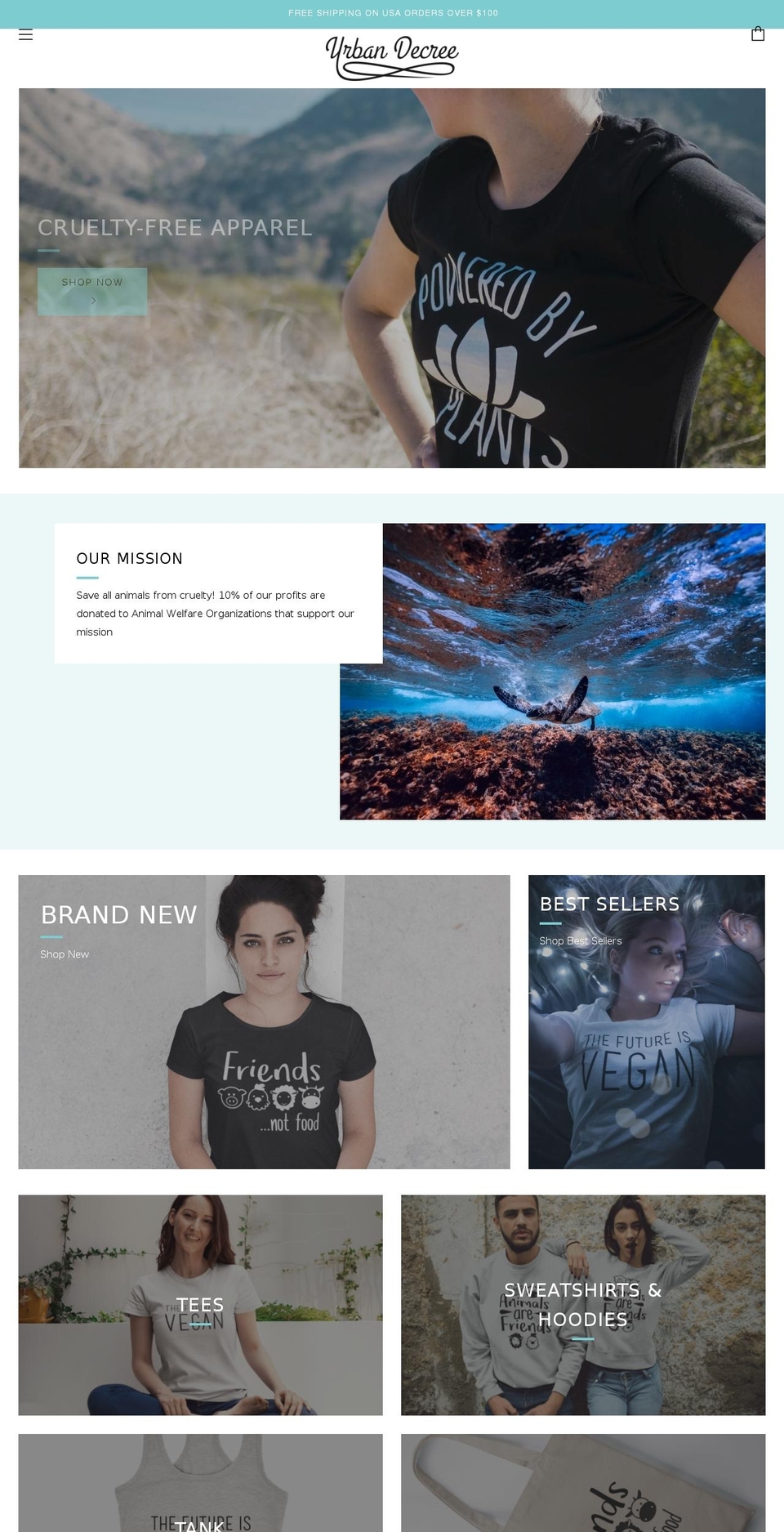 urbandecree.com — Shopify storefront screenshot