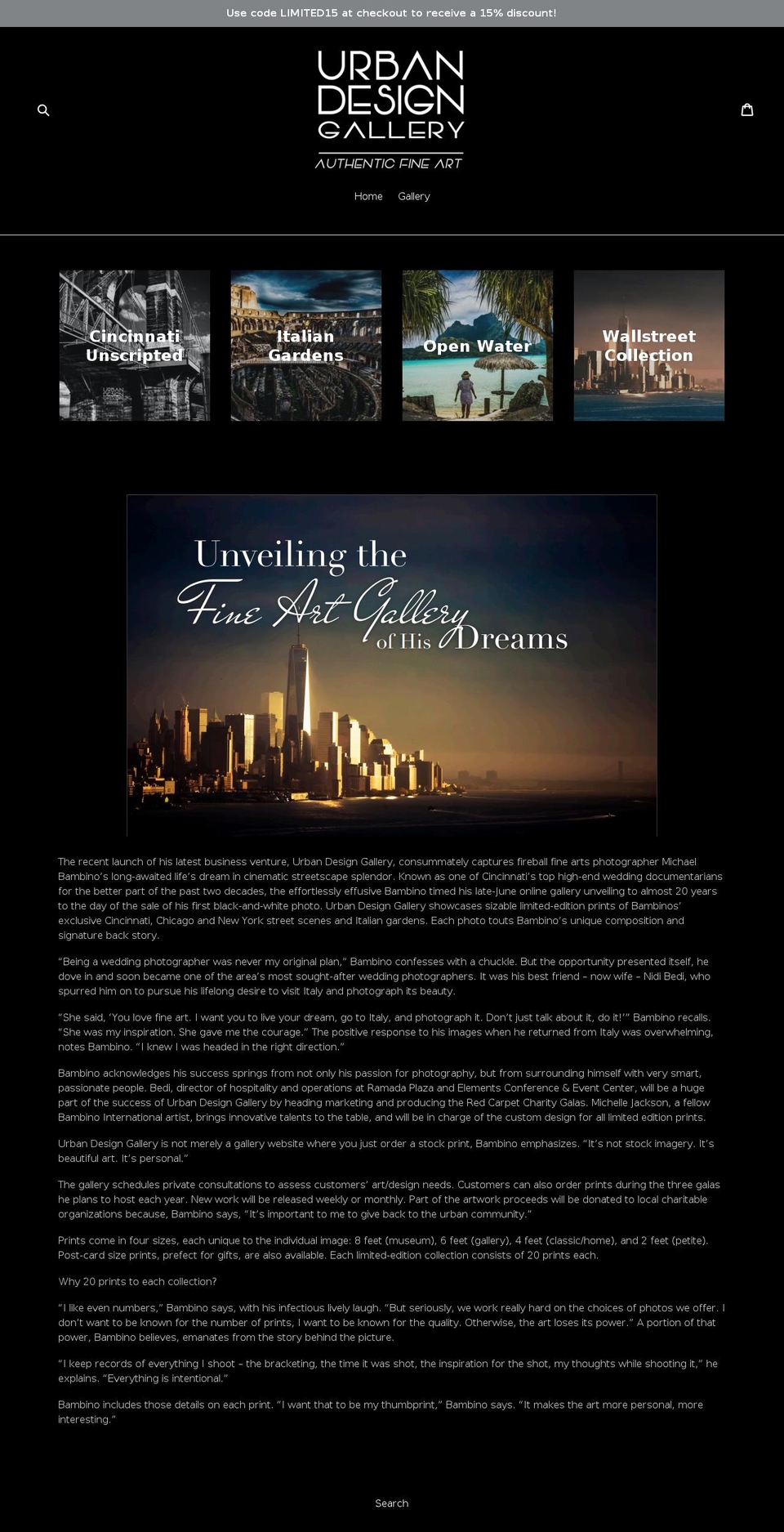 urbandesigngallery.com — Shopify storefront screenshot