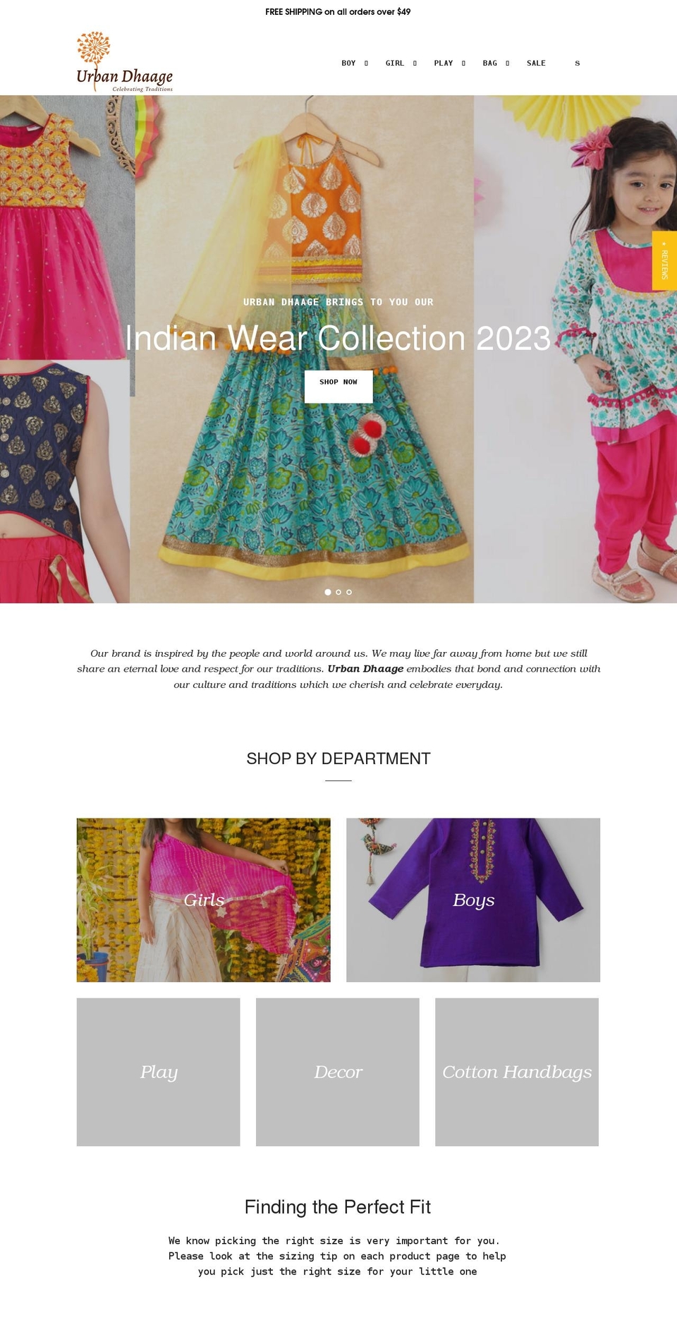 urbandhaage.com shopify website screenshot