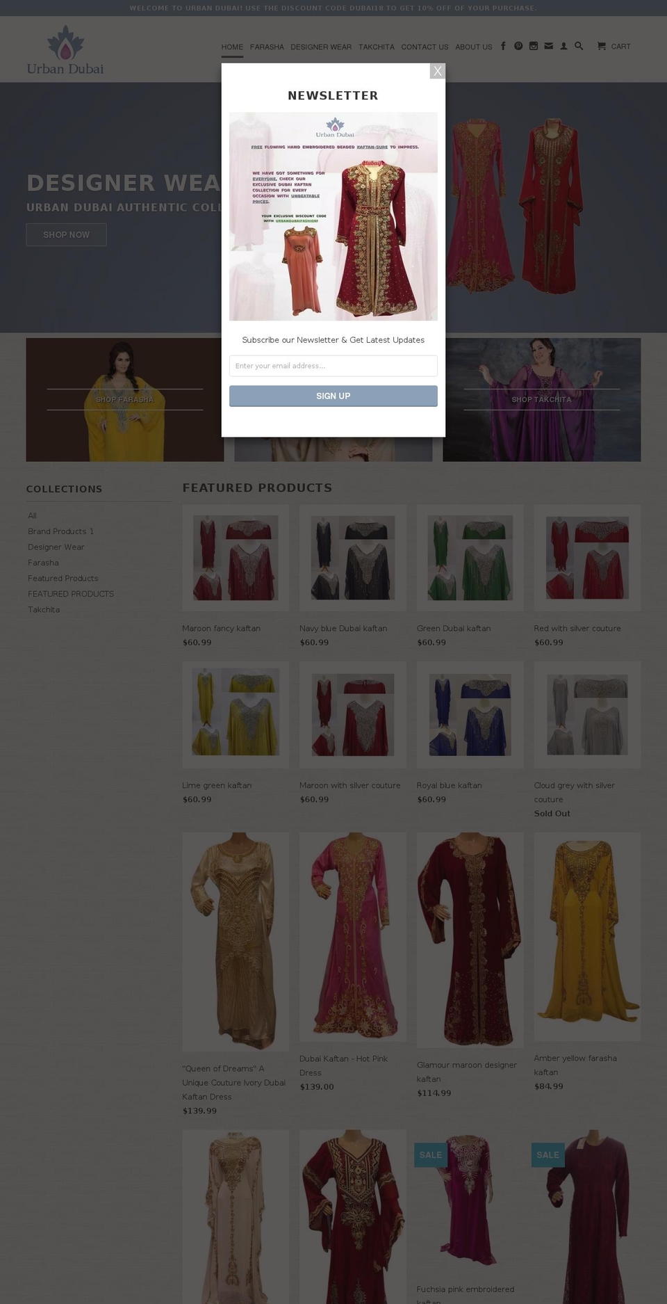 urbandubaifashion.com — Shopify storefront screenshot
