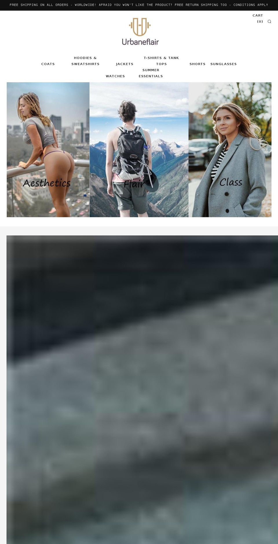 urbaneflair.com shopify website screenshot