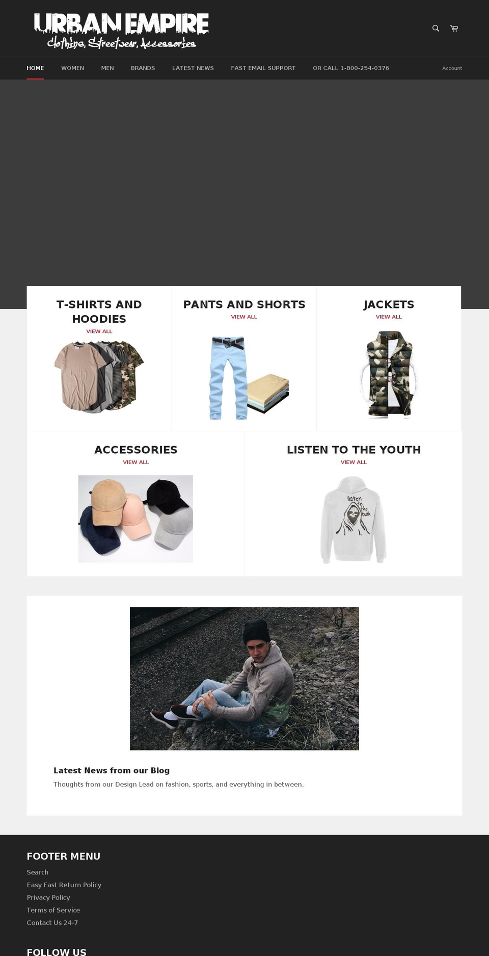 urbanempire.tv shopify website screenshot