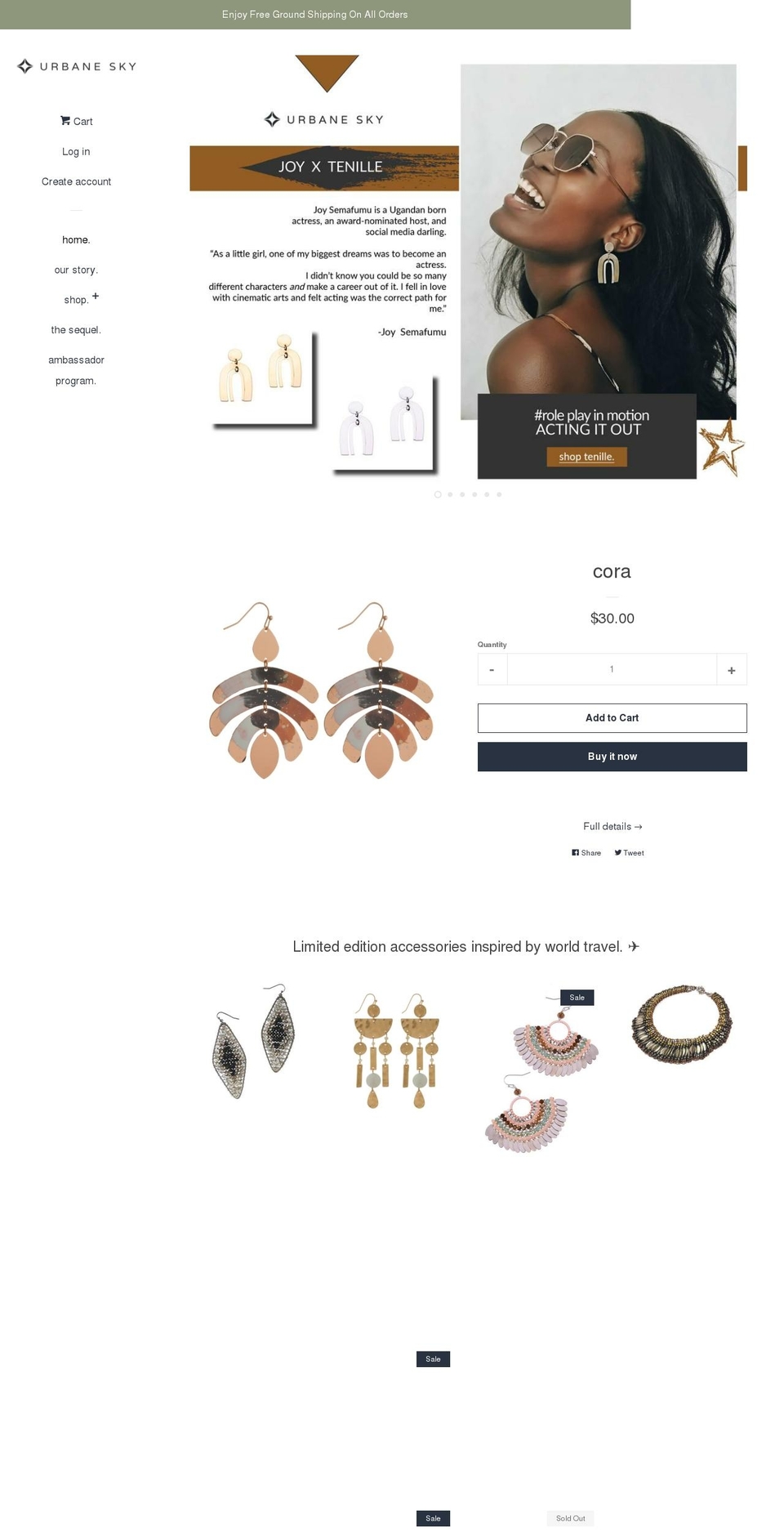 urbanesky.com shopify website screenshot