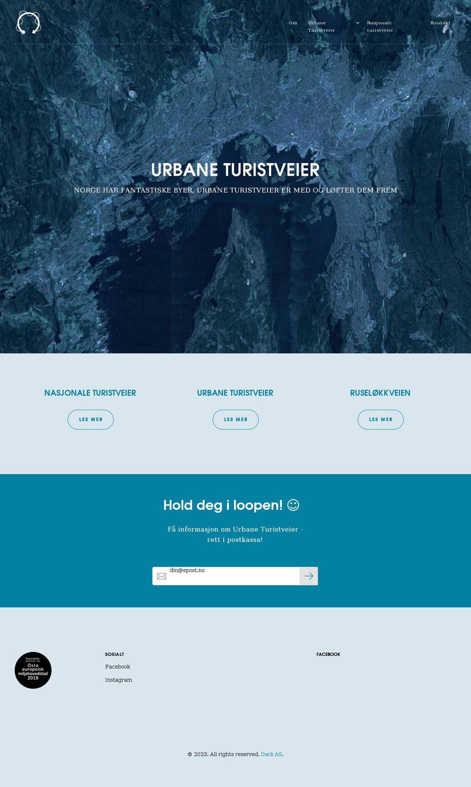 urbaneturistveier.no shopify website screenshot