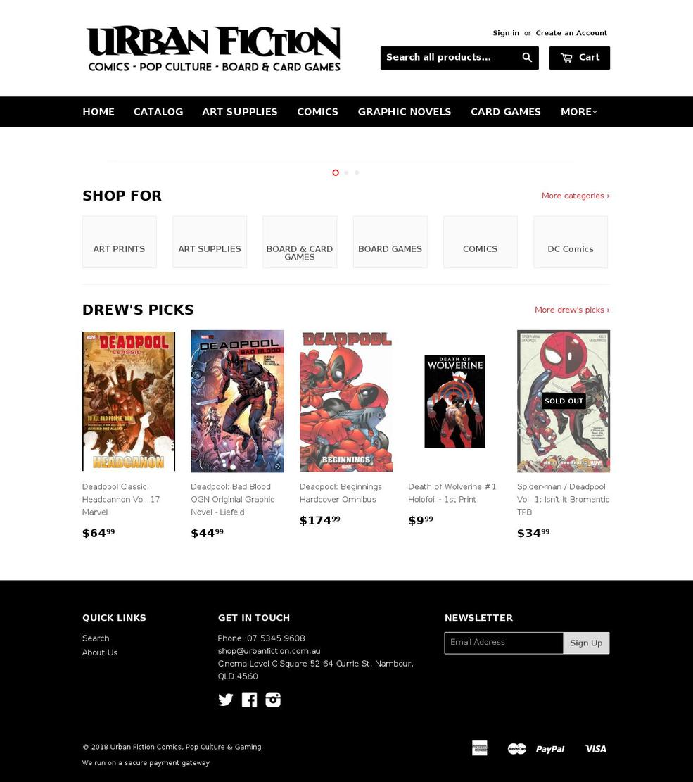 urbanfiction.com.au shopify website screenshot