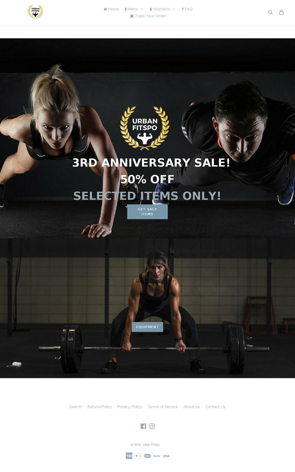 urbanfitspo.com — Shopify storefront screenshot