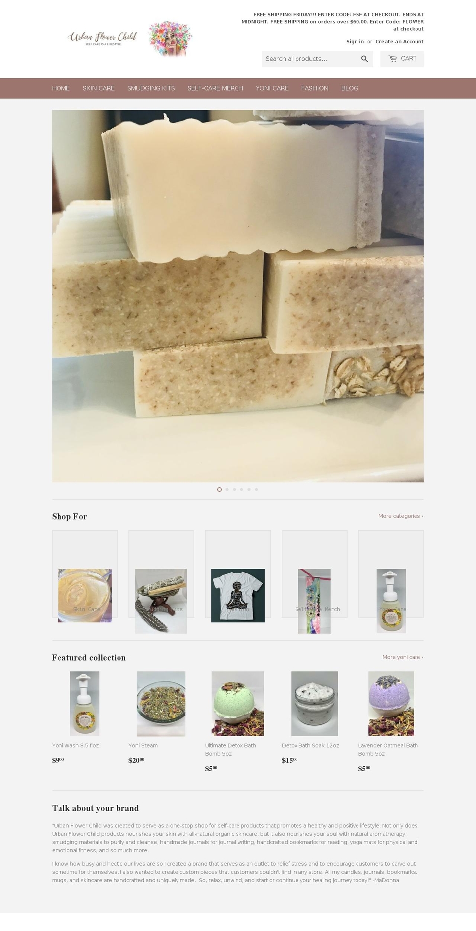 urbanflowerchild.com — Shopify storefront screenshot