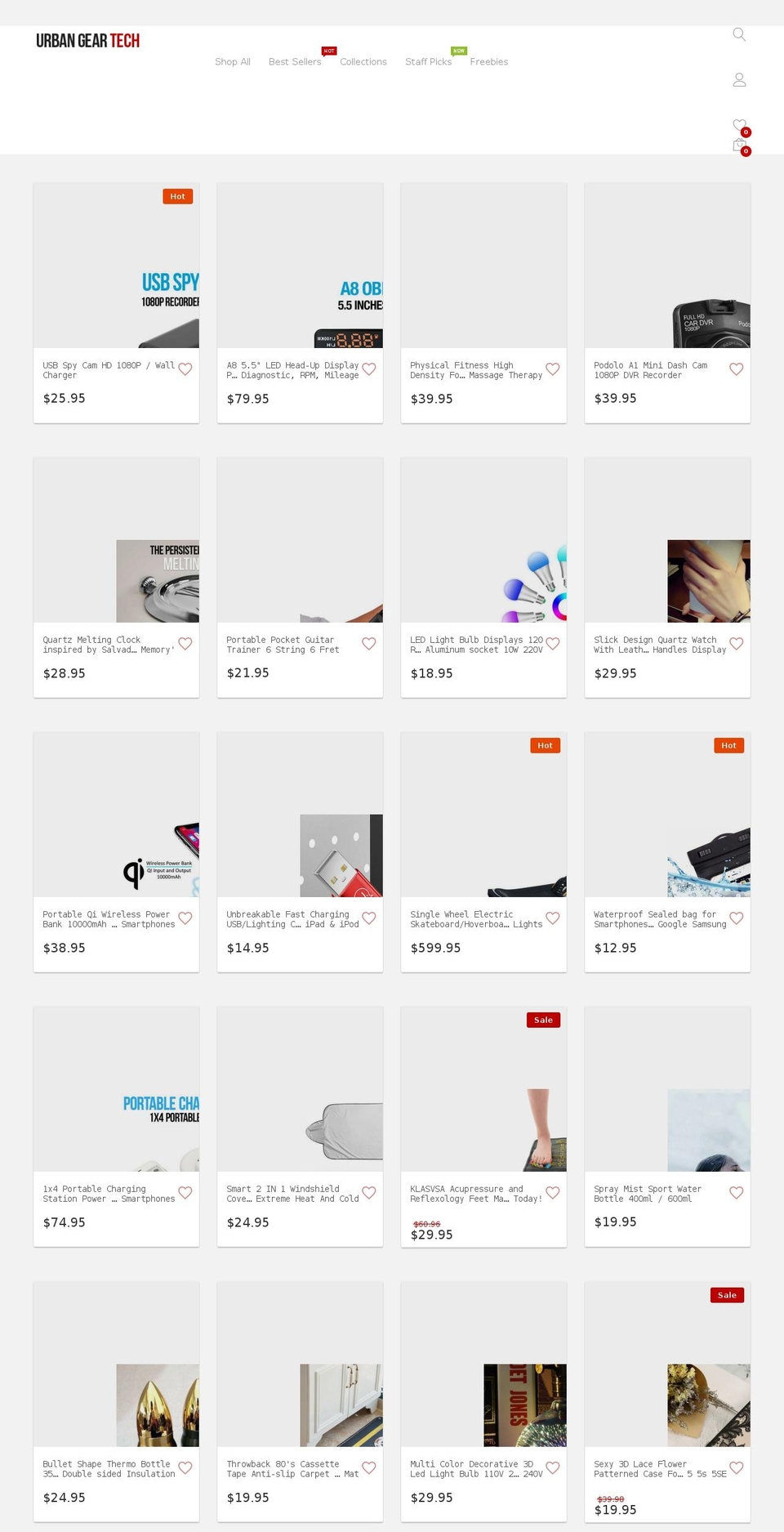 urbangeartech.com — Shopify storefront screenshot