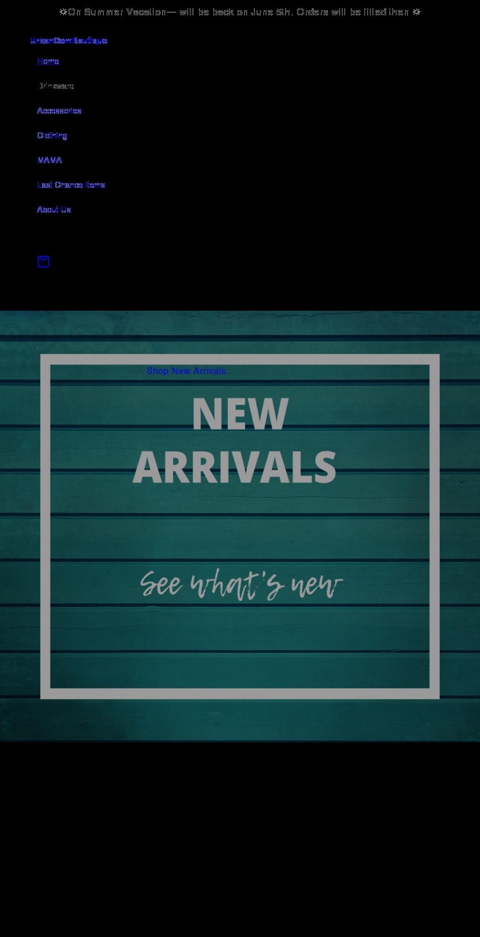 urbangemboutique.com — Shopify storefront screenshot