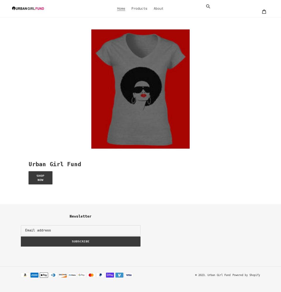 urbangirlfund.com shopify website screenshot