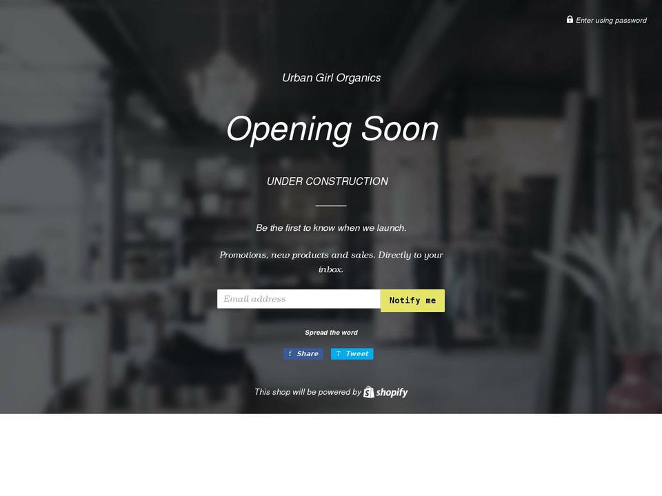 urbangirlorganicsshop.com shopify website screenshot