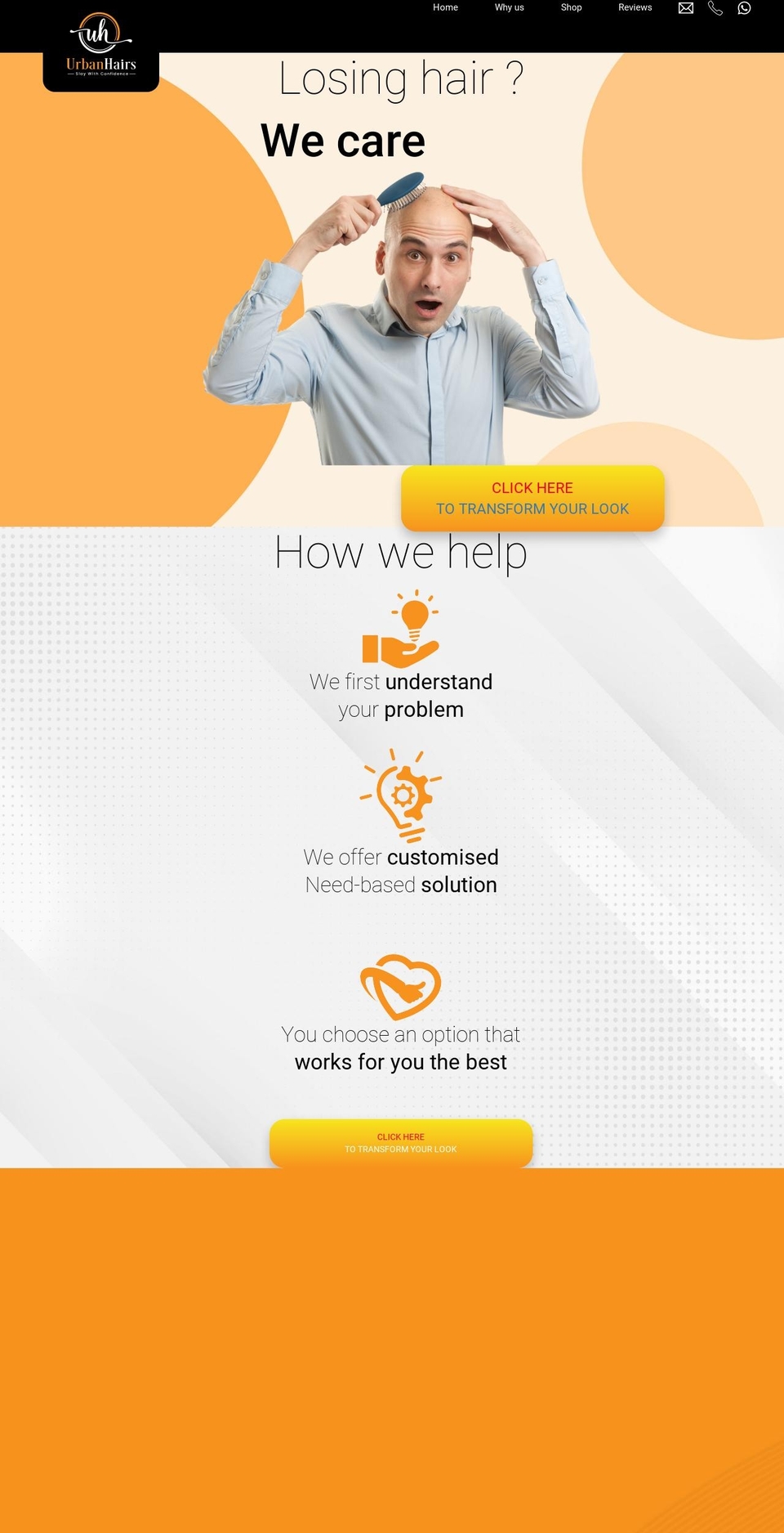 urbanhairs.com — Shopify storefront screenshot