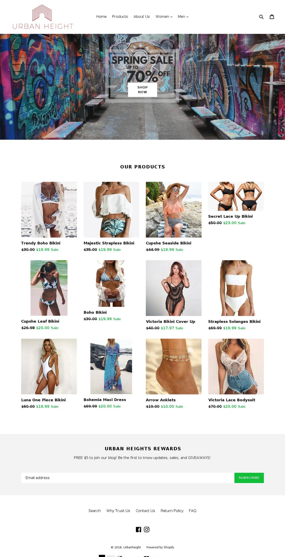 urbanheight.com shopify website screenshot