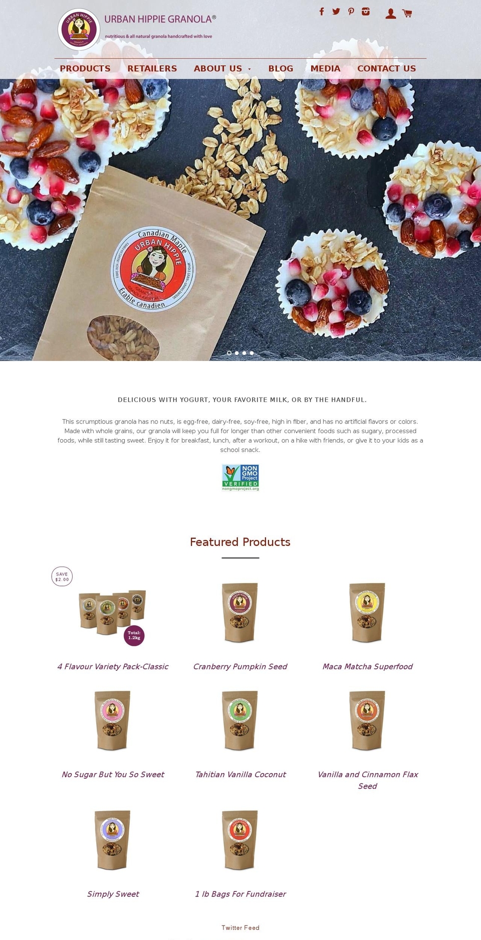 urbanhippiefoods.com shopify website screenshot