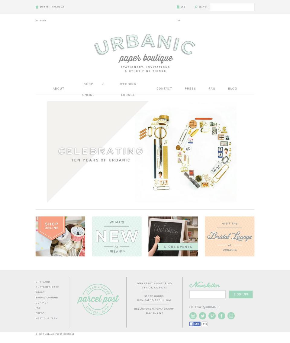 urbanicpaper.com shopify website screenshot