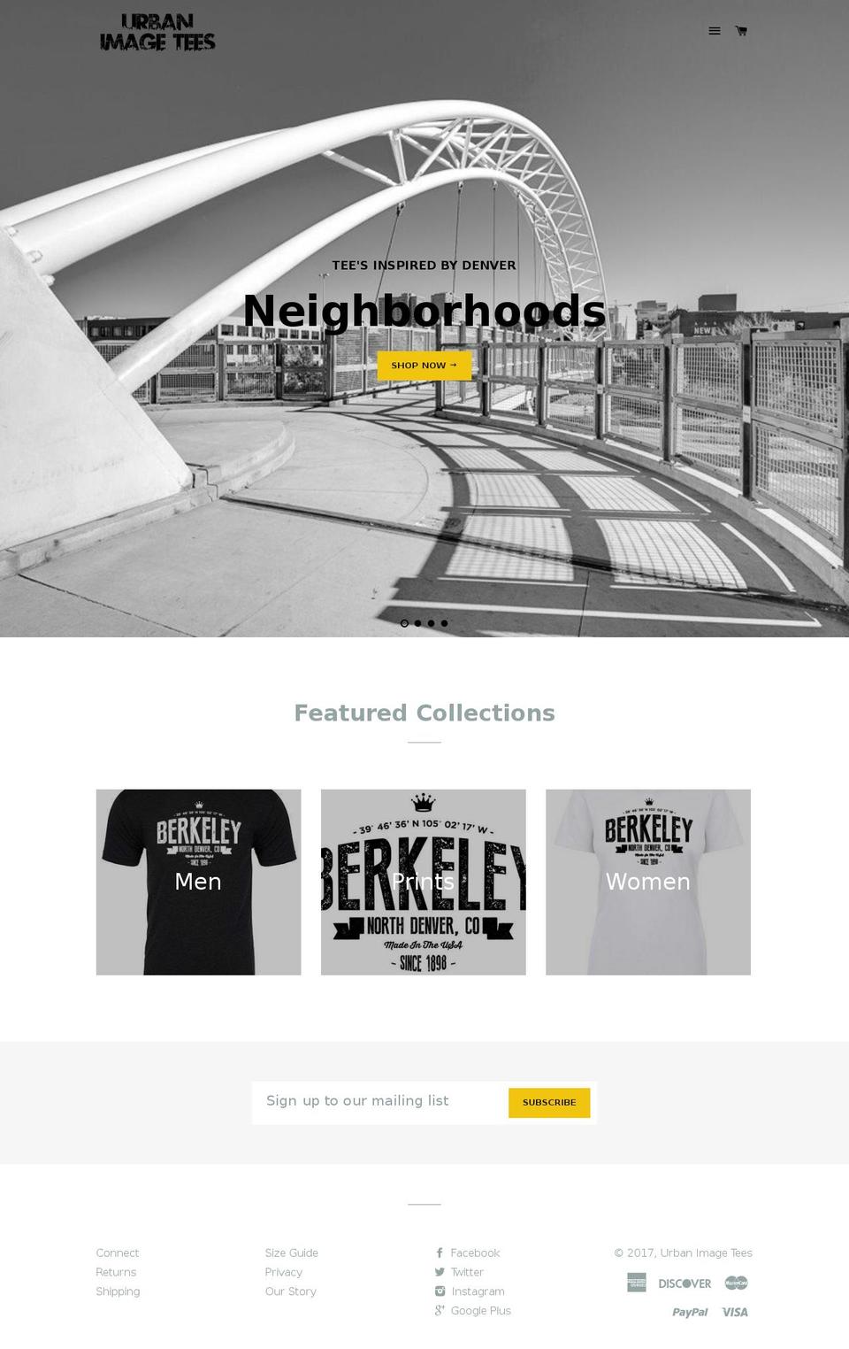urbanimagetees.com shopify website screenshot