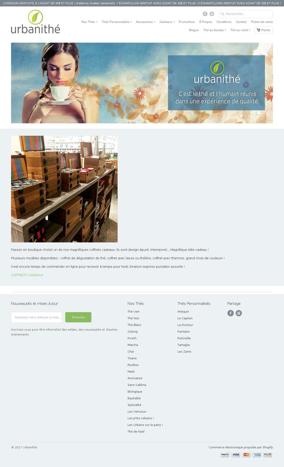 urbanithe.com shopify website screenshot