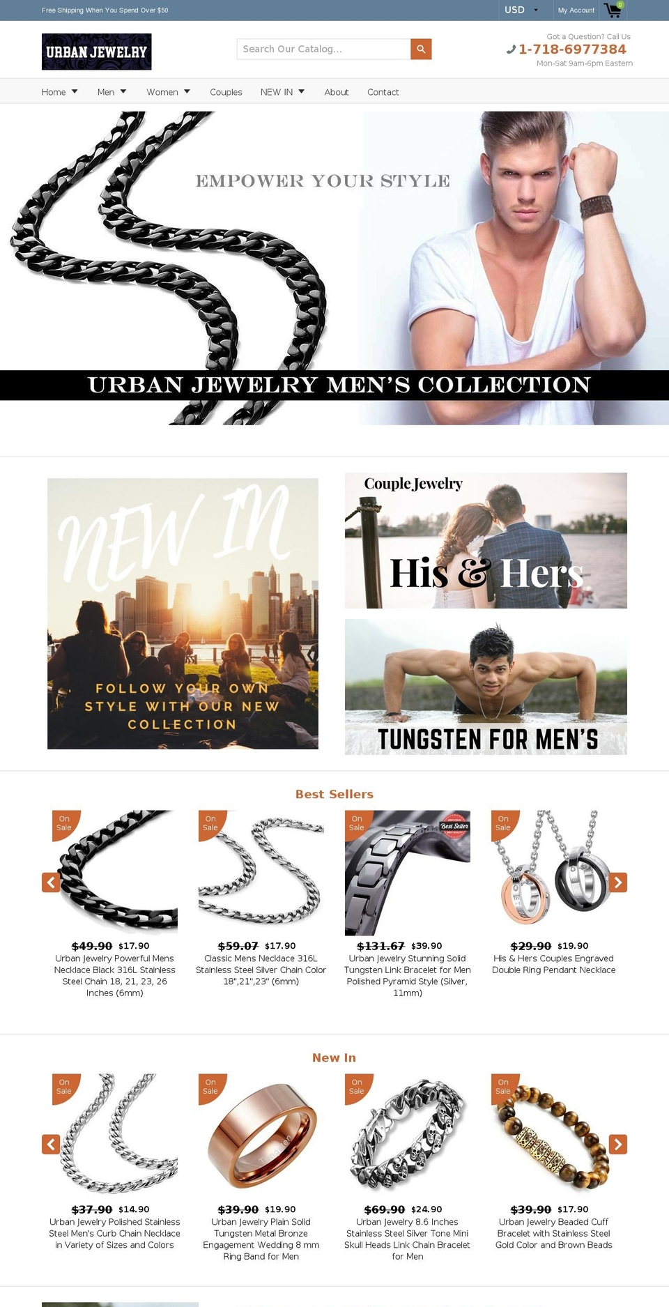 urbanjewelry.net shopify website screenshot