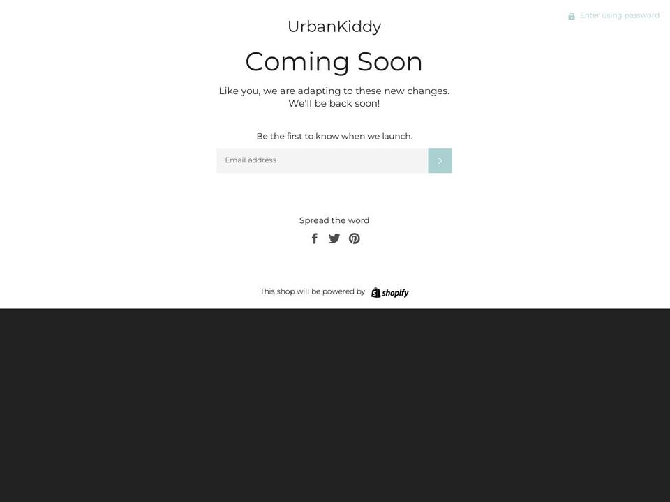 urbankiddy.com shopify website screenshot