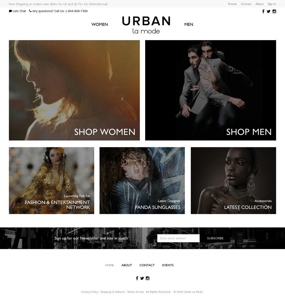 urbanlamode.com — Shopify storefront screenshot