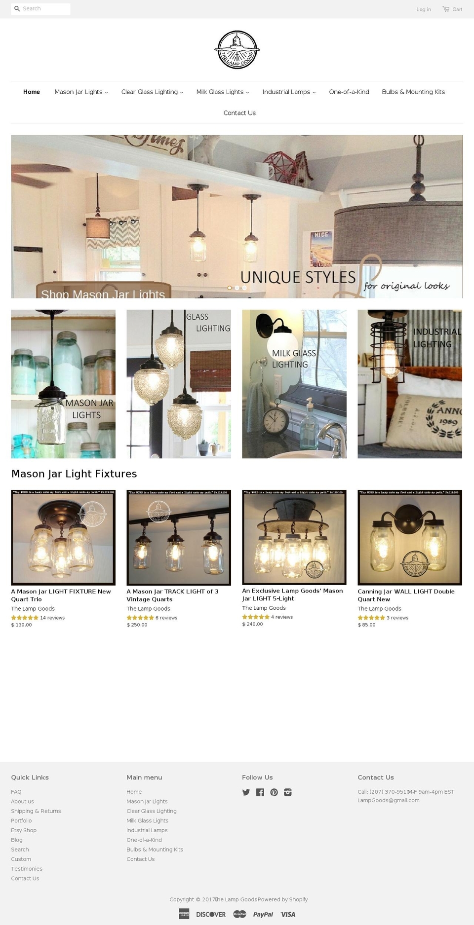 urbanlamps.com shopify website screenshot