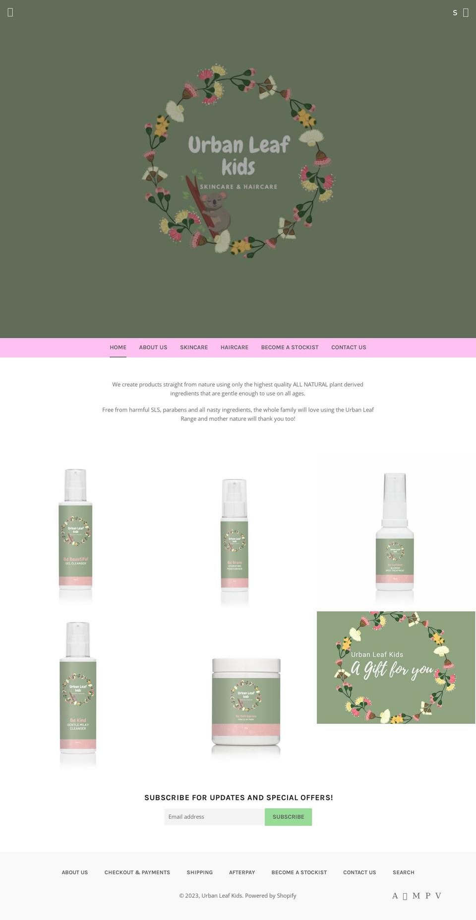 urbanleafkids.com.au shopify website screenshot