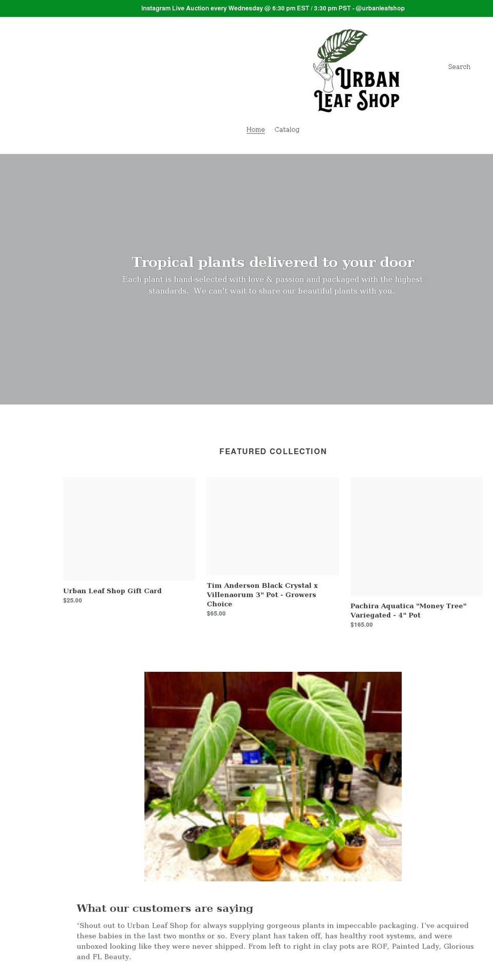 urbanleafshop.com shopify website screenshot