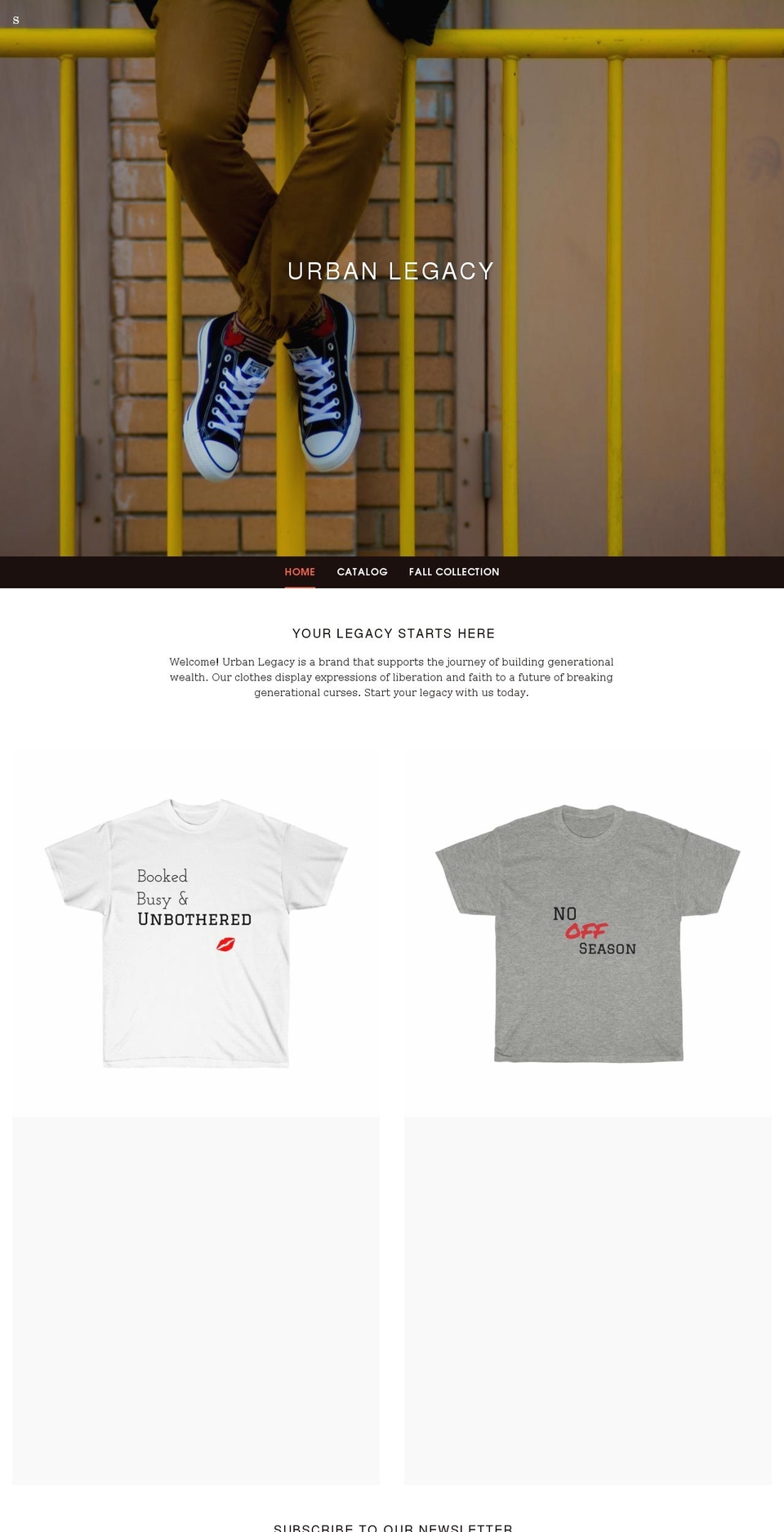 urbanlegacy1001.com shopify website screenshot