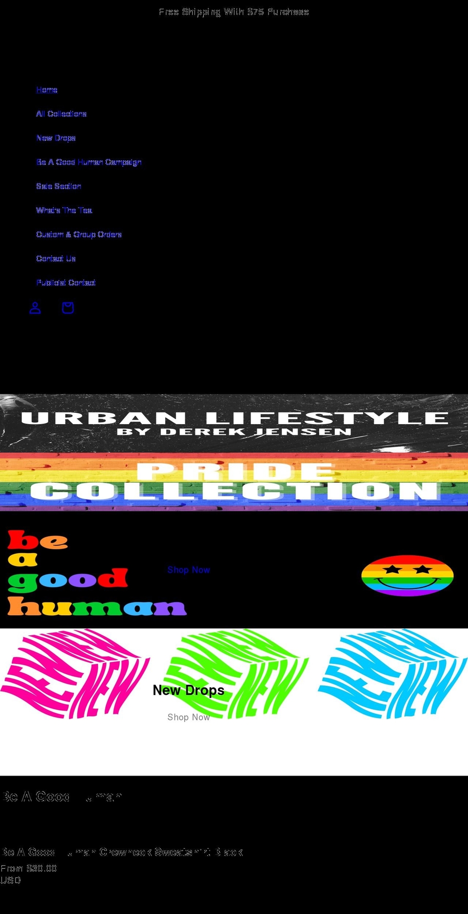 urbanlifestyle.store shopify website screenshot