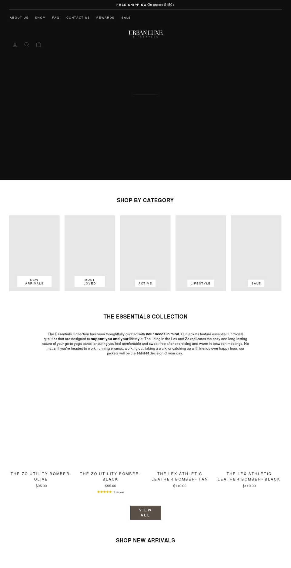 urbanluxelifestyles.com shopify website screenshot