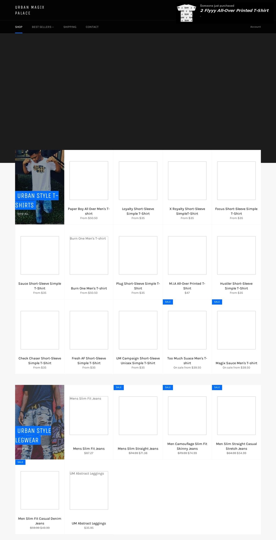 urbanmagixpalace.com — Shopify storefront screenshot