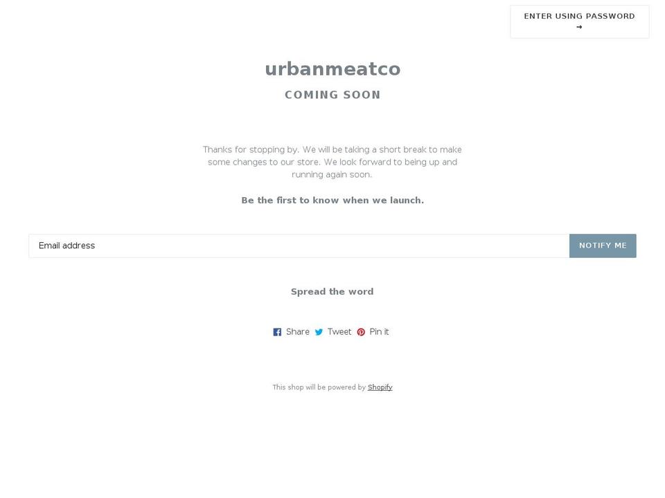 urbanmeatco.com.au shopify website screenshot