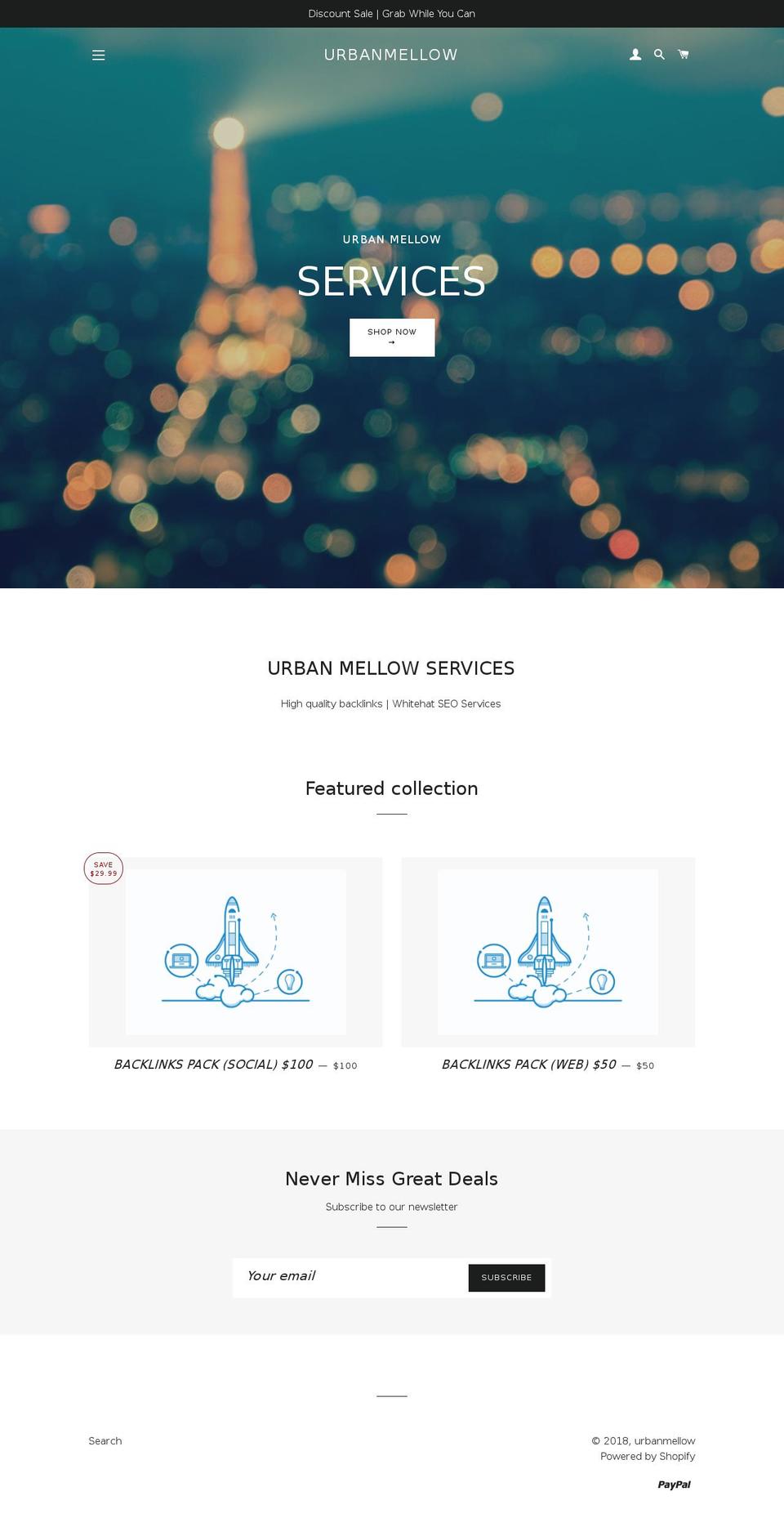 urbanmellow.com — Shopify storefront screenshot