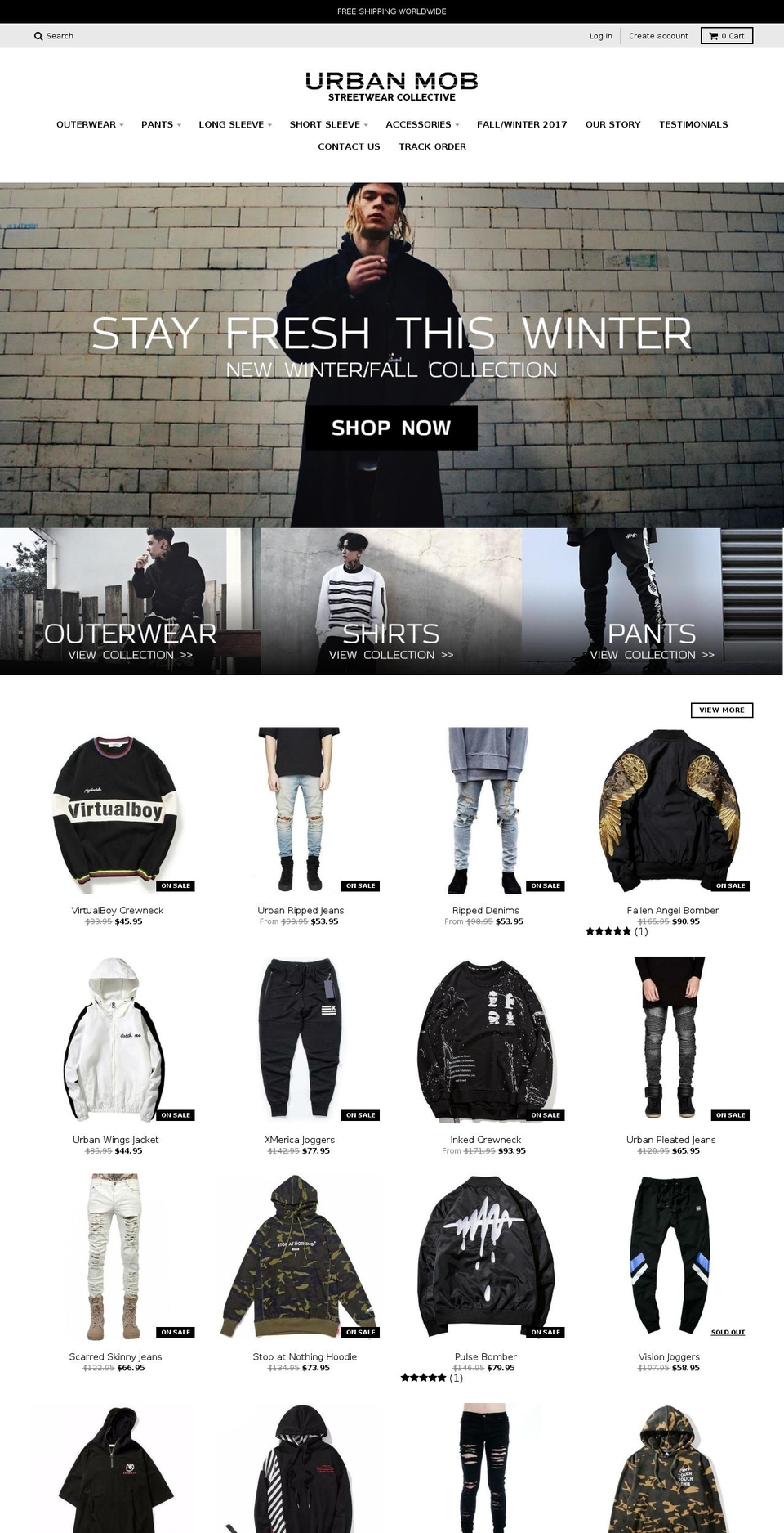 urbanmob.net shopify website screenshot