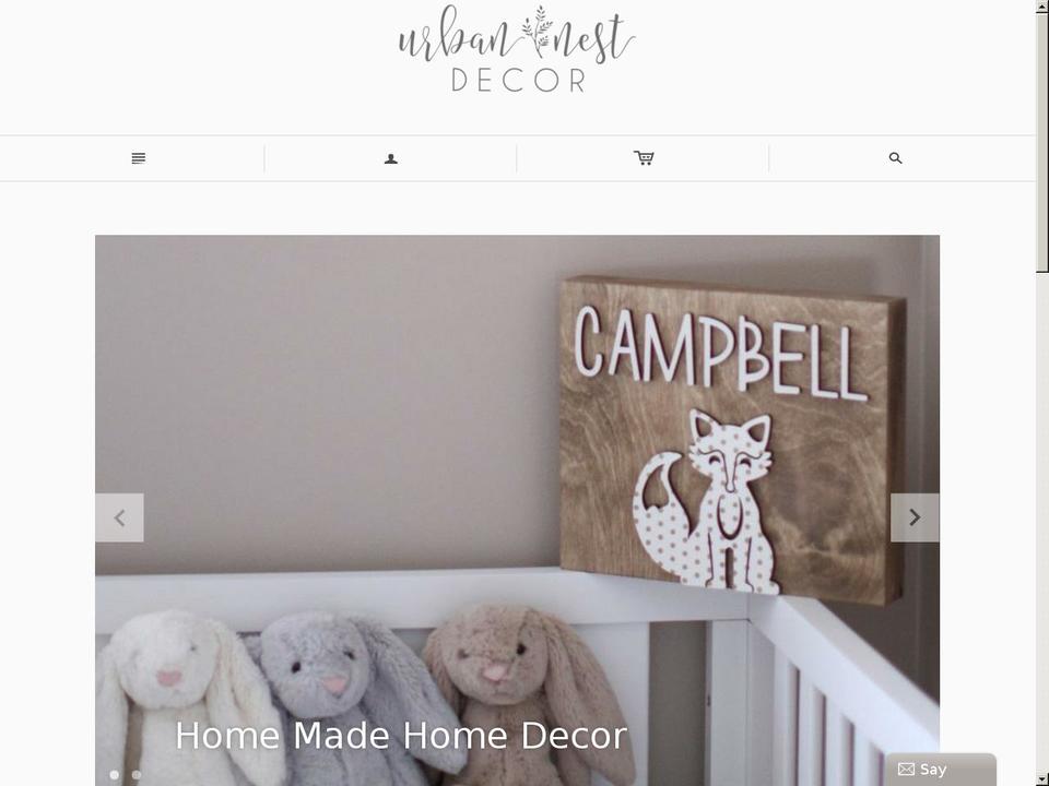 urbannestdecor.com — Shopify storefront screenshot