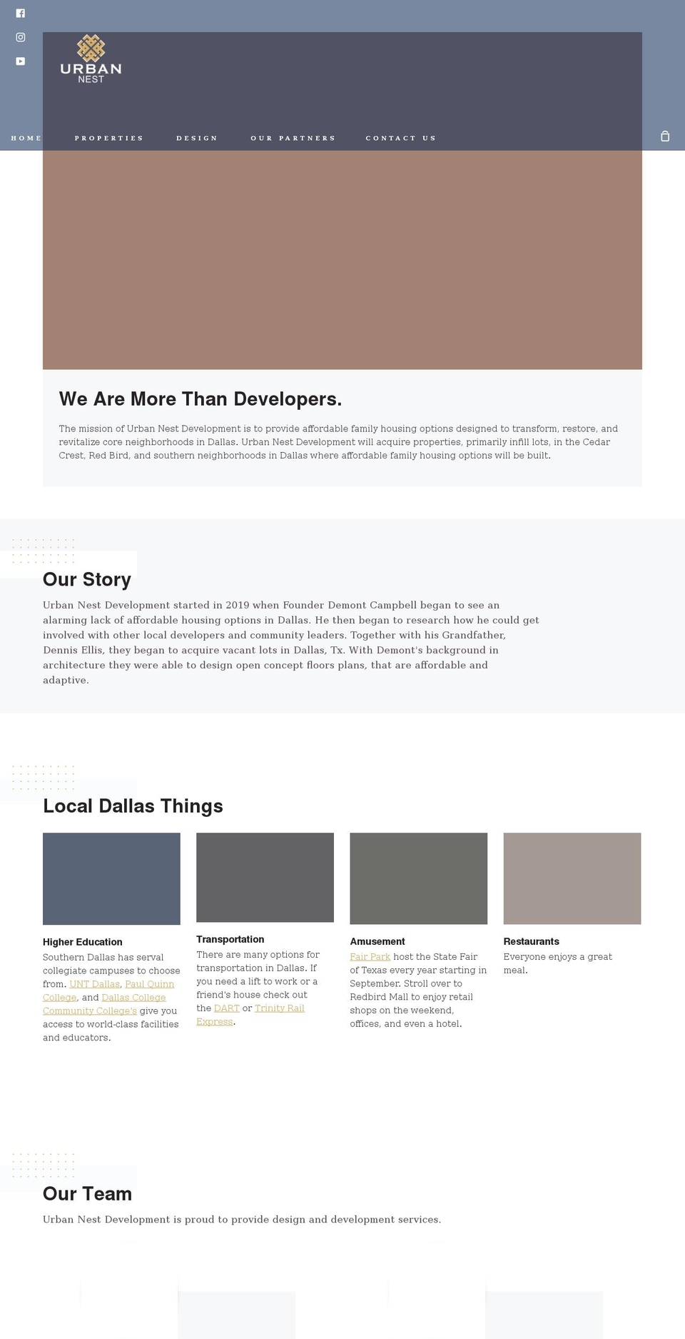 urbannestdevelopment.com shopify website screenshot