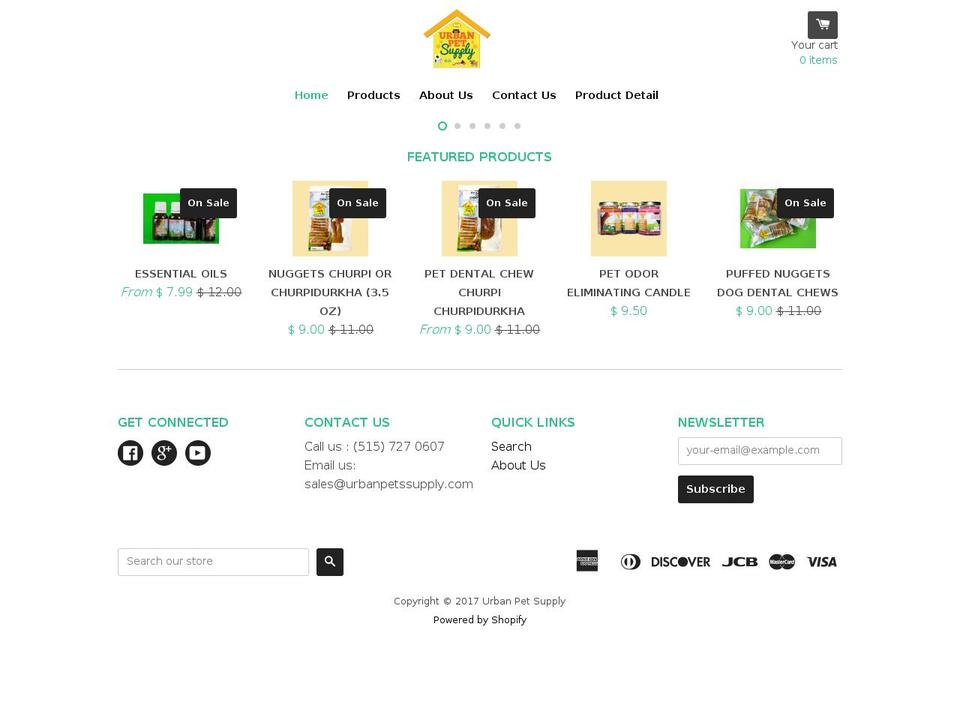 Crave Shopify theme site example urbanpetssupply.com