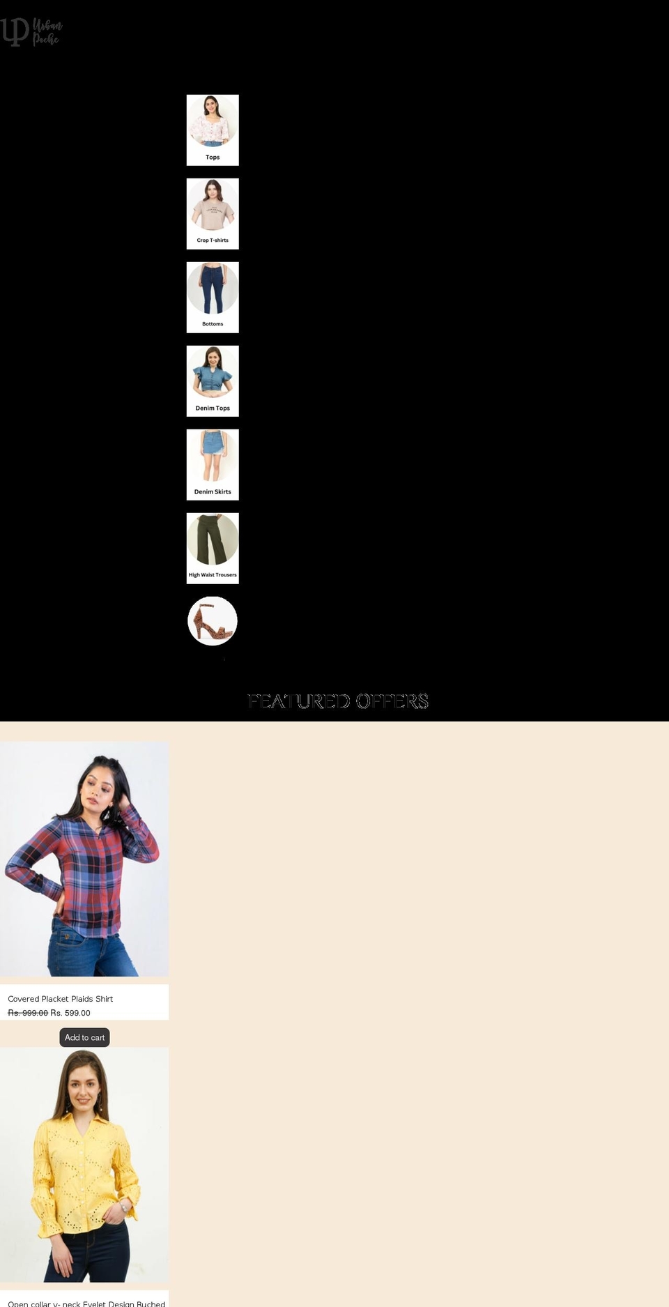 urbanpoche.in shopify website screenshot