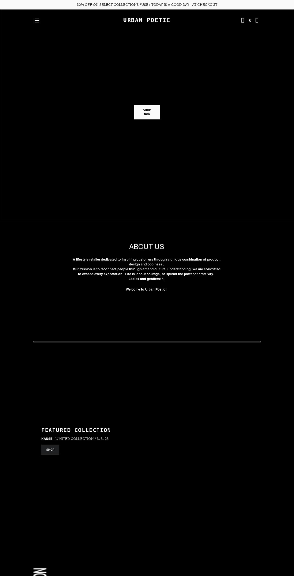 urbanpoeticco.com shopify website screenshot