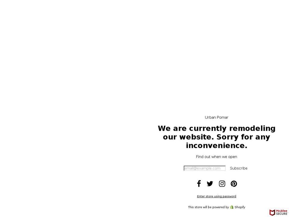 urbanpomar.com — Shopify storefront screenshot
