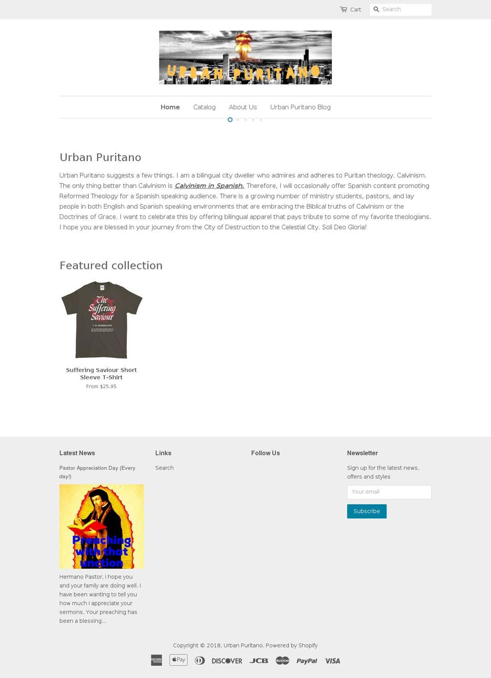 urbanpuritano.com — Shopify storefront screenshot